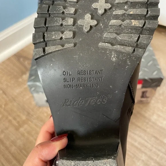 Women’s Harness Biker Boots, Black, Size 9 - Picture 6 of 9